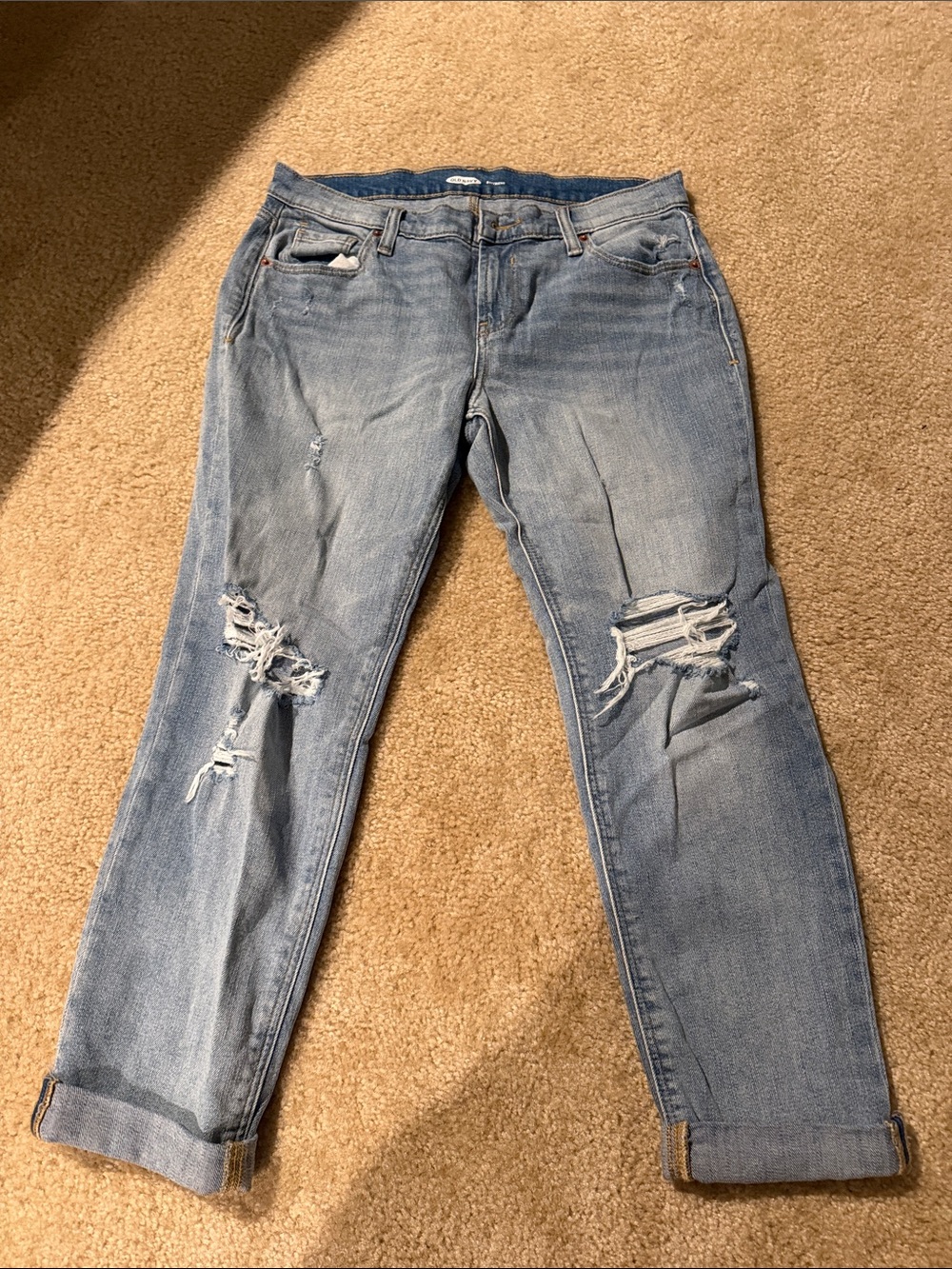 Old navy Distressed boyfriend Light Blue ankle Women’s Jeans